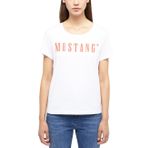 MUSTANG Bayan Tişört ALMA - Regular Fit - XS S M L XL Beyaz Siyah Mavi Gri, Beyaz (General White 2045), L