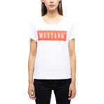 MUSTANG Bayan Tişört ALMA - Regular Fit - XS S M L XL Beyaz Siyah Pamuk, Beyaz (General White 2045), 4XL Artı