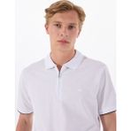 Mustang Beyaz Erkek Relaxed Baskılı Polo T-Shirt M5SM-TST1324