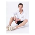 Mustang Beyaz Erkek Relaxed Fit Nakışlı %100 Keten Gömlek M5WM- GML1557