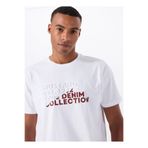 Mustang Bisiklet Yaka Baskılı Beyaz Erkek T-Shirt M5WM-TST1586