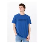Mustang Bisiklet Yaka Baskılı İndigo Erkek T-Shirt M5SM-TST1288