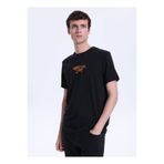 Mustang Bisiklet Yaka Baskılı Siyah Erkek T-Shirt M6SM-TST1573