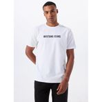 Mustang Bisiklet Yaka Baskılı T-Shirt, 2XL, 5003277297, Beyaz, Erkek
