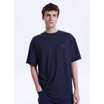 Mustang Bisiklet Yaka Baskılı T-Shirt, 2XL, 5003335458, Lacivert, Erkek