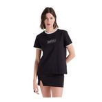 Mustang Bisiklet Yaka Baskılı T-Shirt, L, 5003336221, Siyah, Kadın