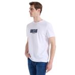 Mustang Bisiklet Yaka Baskılı T-Shirt, S, 5003334371, Ekru, Erkek