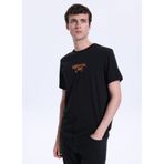 Mustang Bisiklet Yaka Baskılı T-Shirt, S, 5003335496, Siyah, Erkek