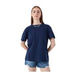 Mustang Bisiklet Yaka Düz T-Shirt, XL, 5003230271, Lacivert, Kadın