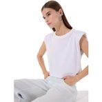 Mustang Bisiklet Yaka Düz T-Shirt, XL, 5003230355, Beyaz, Kadın