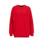 Mustang Bisiklet Yaka Loose Fit Örgü Kazak, S, 5003171701, Kirmizi, Kadın