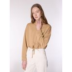 Mustang Dik Yaka Baskılı Sweatshirt, XL, 5003166843, Bej, Kadın