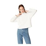 Mustang Dik Yaka Düz Sweatshirt, L, 5003166561, Ekru, kadın