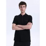 Mustang Düz Siyah Erkek Polo T-Shirt M6SM-TST1580 - XL