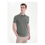 Mustang Koyu Haki Erkek Relaxed Yıkamalı Polo T-Shirt M6SM-TST1326