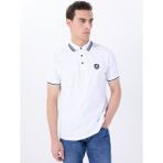 Mustang Nakışlı Beyaz Erkek Polo T-Shirt M5SM-TST1356 - XL