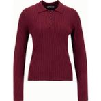 Mustang Polo Yaka Basic Düz Bordo Kazak Kadın M5WL-KZK1078