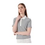 Mustang Polo Yaka Çizgili Siyah - Beyaz T-Shirt, XS, 5003230356, Siyah - Beyaz, Kadın