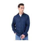 Mustang Relaxed Fit Nakışlı%100 Keten Gömlek, L, 5003232399, Lacivert, Erkek
