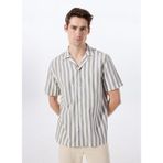 Mustang Relaxed Yeşil - Beyaz Çizgili Erkek Gömlek M5SM-GML1053 - XL