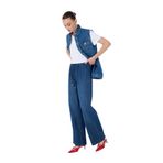 Mustang Standart Bel Normal Paça Bol Kesim Denim Pantolon, L, 5003236793, Lacivert, Kadın