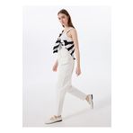 Mustang Standart Bel Normal Paça Mom Fit Beyaz Kadın Denim Pantolon CHARLOTTE TAPERED-1011