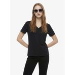 Mustang V Yaka Düz T-Shirt, L, 5003336250, Siyah, Kadın