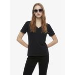 Mustang V Yaka Düz T-Shirt, S, 5003336250, Siyah, Kadın
