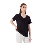 Mustang V Yaka Nakışlı Kadın T-Shirt M5Sl-Tst1848, Siyah, S