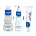 Mustela Gentle Bebek Şampuanı 500 ml + Vücut Losyonu 300 ml + Pişik Kremi 100 ml