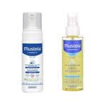 Mustela Konak Önleyici Köpük Şampuan 150 ml + Mustela Bebek Bakım Masaj Yağı 100 ml