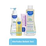 Mustela Merhaba Bebek Seti- Kolay Tarama Sağlayan Şampuan Pişik Kremi Masaj Yağı Vücut Losyonu Bebek Çocuk