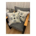 Mustgross Bohem Keten Punch Nakışlı Saçaklı Kırlent Kılıfı 43x43 cm 2 Adet- Dekoratif Yastık Kılıfı