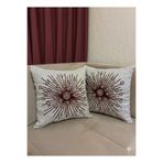 Mustgross Boncuklu Punch Nakışlı Keten Kırlent Kılıfı 2'li Set - 43x43 Cm