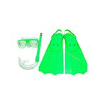 Mustran Çocuk 3'lü Deniz-Havuz Set Palet Maske Şnorkel Dalış Seti PVC 24-29 Numara Ayarlanabilir Kayışlı, Tek Ebat, Avnmustranpaletliset1, Yeşil