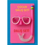 Mustran Çocuk Maske Şnorkel Dalış Seti Orta Boy 5-8 Yaş Ayarlanabilir Deniz Havuz - 3 - 6 Yaş - Pembe