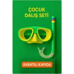 Mustran Çocuk Maske Şnorkel Dalış Seti Orta Boy 5-8 Yaş Ayarlanabilir Deniz Havuz - 3 - 6 Yaş - Sarı