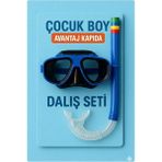 Mustran Çocuk Maske Şnorkel Dalış Seti Orta Boy 5-8 Yaş Ayarlanabilir Deniz Havuz - Mavi