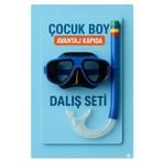 Mustran Çocuk Maske Şnorkel Dalış Seti Orta Boy 5-8 Yaş Ayarlanabilir Deniz Havuz, Tek Ebat, Avnmustransnorkelciftrenk, Mavi-Siyah