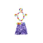 Mustran Hawaii Kolye Etek Taç Bileklik Seti, Tek Ebat, SMR0699PURPLEavnmustran, Mor