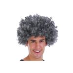 Mustran Kabarık Afro Bonus Peruk, Tek Ebat, SMR-D016-2avnmustran, Gri