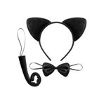 Mustran Kedi Kostüm Taç Kuyruk Papyon Seti 1 Adet, Tek Ebat, SMR-017-E048, Çok Renkli, Üniseks