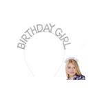 Mustran Kristal Taşlı Birthday Girl Doğum Günü Tacı, Tek Ebat, SMR-D080, Gümüş, Üniseks