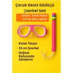 Mustran Maske-Şnorkel-Kulak Tıkacı Çocuk 3'lü Set Orjinal Kutulu 3-6 Yaş - 3 - 6 Yaş - Pembe