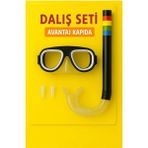 Mustran Maske-Şnorkel-Kulak Tıkacı Çocuk 3'lü Set Orjinal Kutulu Deniz Dalış Maskesi - 3 - 6 Yaş - Siyah