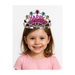 Mustran Renk Happy Birthday Yazılı Doğum Günü Tacı 60 cm, Tek Ebat, SMR-A039-GUMUS, Gümüş, Üniseks