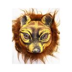Mustran Saçlı Kaplan Aslan Leopar Maskesi Mega Peluş 32 No, Tek Ebat, SMR-D140-32, Kahverengi, Üniseks