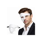 Mustran Yarım Maske Phantom Parti Balo, Tek Ebat, Phantom Parti Balo Maskesi, Beyaz, Erkek