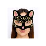 Mustran Yetişkin Siyah Süet Simli Kedi Maskesi, Tek Ebat, SMR-D316-PS, Çok Renkli, Üniseks