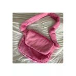 Mute Bag Cindy Pink / Şeker Pembe Renk Peluş Kapaklı Postacı Çapraz Askılı Omuz Okul Çantası